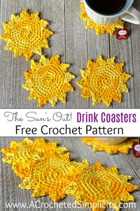 The Sun's Out! Crochet Drink Coasters - A Crocheted Simplicity