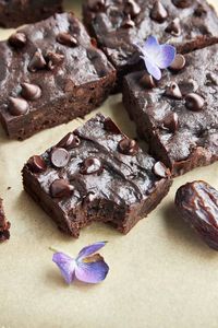 Prepare these fudgy date brownies with simple ingredients for a better-for-you dessert that's moist, decadent, and full of chocolate!