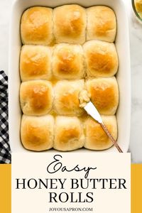 These easy honey butter rolls are perfectly soft, golden, and buttery. The dough rises beautifully to create light and airy rolls, while a rich honey butter compound adds a hint of sweetness and shine. Perfect for serving at family gatherings, holidays, or as a cozy side for weeknight dinners, these rolls are a versatile and delicious complement to any dish.