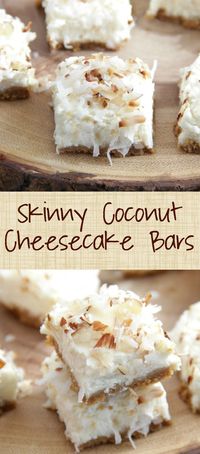 Skinny Coconut Cheesecake Bars