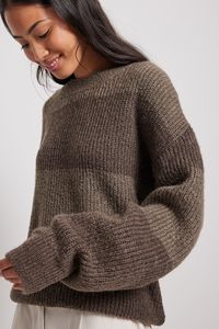 Colour Striped Knitted Sweater Brown | na-kd.com