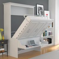 URBAN LOFT “EMERSON” Full Wall Bed/ Murphy Bed - Easy Install White w/Desk | eBay