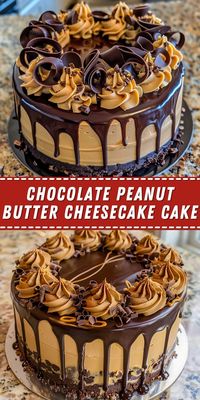 Chocolate Peanut Butter Cheesecake Cake