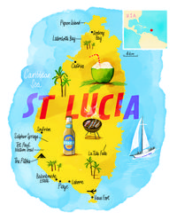 St Lucia map by Scott Jessop.