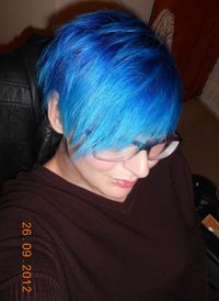 Short blue hair