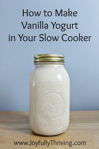 A Simple Way to Make Homemade Vanilla Yogurt in Your Slow Cooker - So simple and delicious! It's a great way to save money and be healthy at the same time.