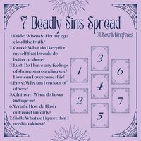 Listen, when I tell you this spread read me to filth! I aimed to use the 7 deadly sins to create a shadow work spread…