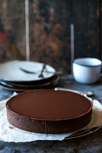 chocolate, chestnut and caramel pie.