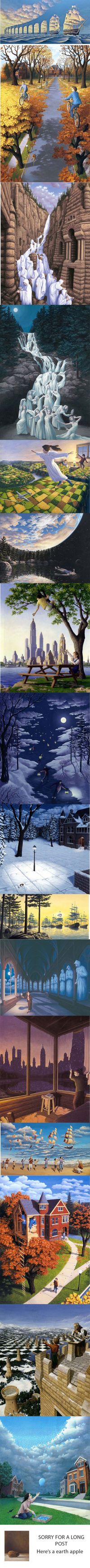 Some of Canadian artist's Rob Gonsalves artwork. When you see it...