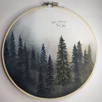 I've recently gotten into mixed media with my watercolors - watercolor and embroidery : Watercolor