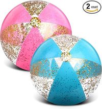 Amazon.com: Syhood 2 Pcs Glitter Beach Ball 16 Inch Inflatable Beach Balls Gold Confetti Pool Balls for Swimming Pool for Adults Summer Birthday Party Favors (Pink and Blue) : Toys & Games