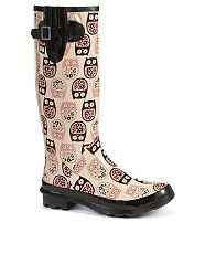 Winter White (Cream) Cream and Pink Owl Print Wellies | 259439412 | New Look