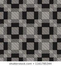 Raster geometric seamless pattern with stripes, diagonal lines, squares, abstract checkered texture. Black and white linear background. Monochrome repeatable design for decoration, textile, digital