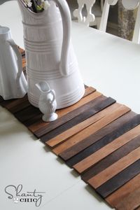 Wood Shim Table Runner DIY - Shanty 2 Chic