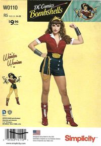 Simplicity Sewing Pattern W0110 0110 8196 Misses Size 14-22 DC Comics Bombshell Wonder Woman Costume    Simplicity+Sewing+Pattern+W0110+0110+8196+Misses+Size+14-22+DC+Comics+Bombshell+Wonder+Woman+Costume