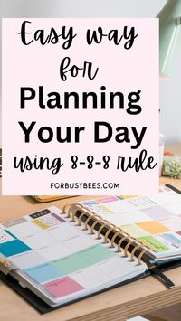 Want to make daily routine schedule. Here is How to Create a Daily Routine Schedule to Organize Your Day with the 8-8-8 Rule. Daily Schedule | Planning Your Day | Daily Planner | Daily Routines | How To Plan | Busy Life | Organization