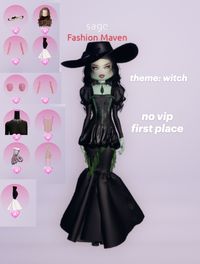 outfit inspiration for the theme witch in dti that won first place         #dti #dresstoimpress #dress to impress #outfit #inspo #witch