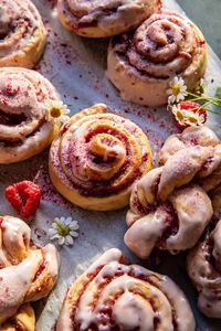 Glazed Raspberry Honey Sweet Rolls.