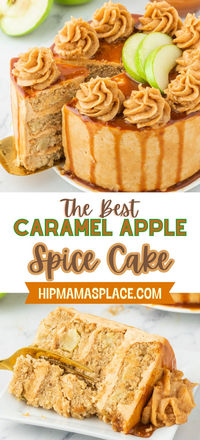 Get ready to dive into the cozy flavors of autumn with this mouthwatering Caramel Apple Spice Cake recipe. This dessert is a total flavor fusion, blending the comforting warmth of spiced apple cake with the irresistible sweetness of caramel buttercream. #spicecake #caramelapplespicecake #cakes #cakerecipes #autumncake #autumndesserts #desserts #falldessert #fallrecipes #Thanksgivingmenu #Thanksgivingdessert #recipe #dessertrecipes #recipes #hipmamasplace #foodblog #foodblogger