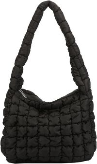 Rejolly Puffer Shoulder Bag for Women Quilted Puffy Lightweight Nylon Handbag Large Padded Soft Purse Black: Handbags: Amazon.com