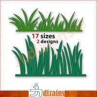 Grass Embroidery Design. Machine embroidery design. 17 sizes included. Grass embroidery machine design. Embroidery designs grass.  Two separate machine embroidery designs included.  >>SIZES INCLUDED<<  2 to 10 inches in width with 0.5 step for every next size (17 sizes in total) // 50 to 254 mm in