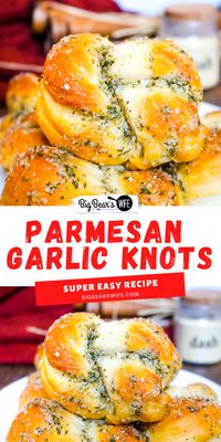 These super easy Parmesan Garlic Knots are perfect for Spaghetti night and great with a pot roast! They're made with refrigerated biscuits and you're going to love them!