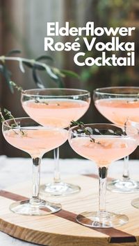 When you can't get enough rosé flavor, you need a cocktail that combines rosé and rosé vodka. What really makes this cocktail stand out amongst the others is the elderflower liqueur. You can add as little or as much as you want before adding a dash of lemon juice. #ElderflowerRoséVodka