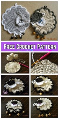 Crochet Lamb Coaster Free Crochet Pattern