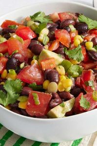 This black bean and corn salad is very colorful and includes a delicious lime and garlic dressing. Makes a great side dish for any occasion.