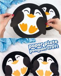 Looking for a fun and easy penguin craft idea for kids? This paper plate penguin is a simple DIY for toddlers, preschool and kindergarten children, plus it comes with a free printable template! Download it today! #simpleeverydaymom #paperplatecrafts #penguincrafts #kidscrafts #wintercrafts