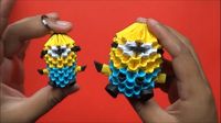 Origami 3D Llavero de minion (mini minion)