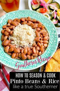 How to soak, season and cook Pinto Beans and Rice like a true Southerner! Easy Southern Pinto Bean recipe!