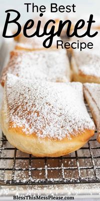 You are in for a treat with this classic New Orleans beignet recipe. Beignets are pillowy, deep fried dough, and dusted with powdered sugar. #beignets #beignetsrecipe #donuts #neworleans