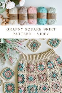 The Granny Style Skirt crochet pattern is an elegant and stylish design that incorporates the timeless beauty of granny squares into a comfortable and versatile skirt. This pattern provides instructions on how to create a granny square crochet skirt with a ribbed waistband, suitable for sizes XS to 5X. Whether worn casually or dressed up, this skirt is perfect for any occasion. #grannysquare #skirt #crochetpattern