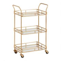 Antique Brass 3 Tier Cole Bar Cart - v1