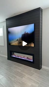 Accent Wall Designs - Chris on Instagram: "Another 🔥 install, using @ambefireplaces Linear 72”. This one was HUGE and turned out amazing!  Just build an opening and plug it in!  Who’s next?!?!
.
#mediawall #fireplace #installation #livingroom #decor #electricfireplace #builtin #design #inspo #huge"