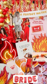 A perfect match bachelorette - fire theme #fire #match #perfectmatch #bachelorette #bachparty #bachelorettetheme #fireparty #matchmadeinheaven