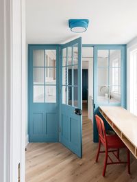 blue internal doors plain english design