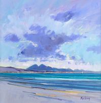 Robert Kelsey DA MUniv PAI FRSA Paps of Jura Oil on linen 16 x 16 "