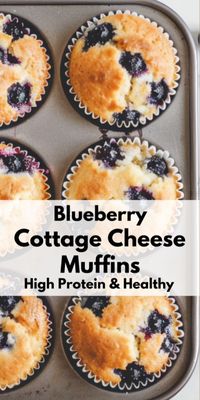 These high protein cottage cheese blueberry muffins are ready in 30 minutes and they're the perfect make-ahead meal prep breakfast or healthy dessert idea! Make a batch yourself - I think that you'll love them.