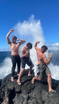 lava rock beach ocean gym flex pose ideas sea hawaii island hilo