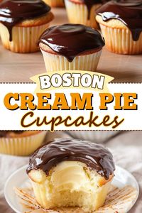 With a moist vanilla cupcake, rich vanilla bean pastry cream, and decadent chocolate ganache, these Boston Cream Pie Cupcakes are an irresistible handheld version of the classic dessert. 