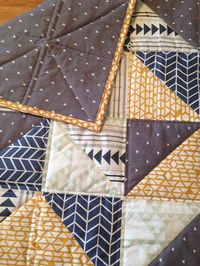 aztec baby quilt, mustard and navy nursery, grey nursery, toddler quilt