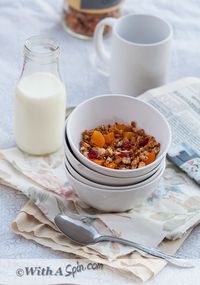 Maple Syrup Granola with a Hint of Nutmeg | With A Spin  #healthy #breakfast #granola #quinoa #oatmeal