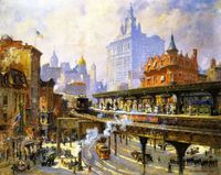 Colin Campbell Cooper "Chatham Square Station, New York", 1919