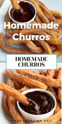 These easy homemade churros are to die for and are the perfect dessert! They are soft and tender on the inside and crispy on the outside.