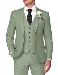 PRICES MAY VARY. ✔FABRIC: Elevate your style with the Bessmate Mens Seersucker Suits, meticulously crafted from 55% linen, 45% Cotton material for exceptional comfort and breathability. ✔ PACKAGEP & MAINTAIN: This versatile three piece suit includes a suit jacket, suit vest, and suit pants, perfect for brides, wedding guests, or professionals, making it an eternal addition to any wardrobe. Maintenance method: The suit material is special and only for dry cleaning. ✔SCENE: Bessmate slim fit blaze