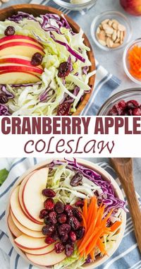 Looking for the perfect fall side dish? 🍂 This Creamy Apple Cranberry Coleslaw is a delicious blend of sweet apples, tangy cranberries, and crunchy cabbage tossed in a creamy dressing. It’s the ideal companion for holiday feasts, BBQs, or just a simple dinner! 🍎✨ The perfect mix of flavors and textures that will have everyone asking for seconds! Creamy coleslaw, apple cranberry coleslaw, fall side dish, holiday coleslaw, healthy coleslaw, Thanksgiving sides, cabbage slaw