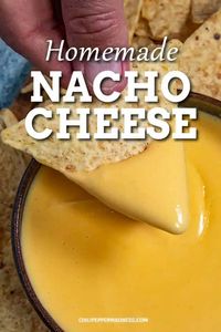 This spicy homemade nacho cheese sauce recipe is easy to make and tastes just like movie theater nachos with a trick I learned behind the concession stand.