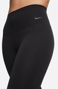 Move easily in high-waisted second-skin leggings crafted from InfinaSoft fabric with a gap-proof waistband and a drop-in back waist pocket for your phone. Whether it's yoga, a bike ride or a walk, Nike's Dri-FIT moisture-wicking technology helps you stay dry and comfortable. 27" inseam; 8" leg opening; 10" front rise; 13" back rise (size Medium) Dri-FIT moisture-wicking technology 63% nylon, 37% spandex Machine wash, dry flat Imported